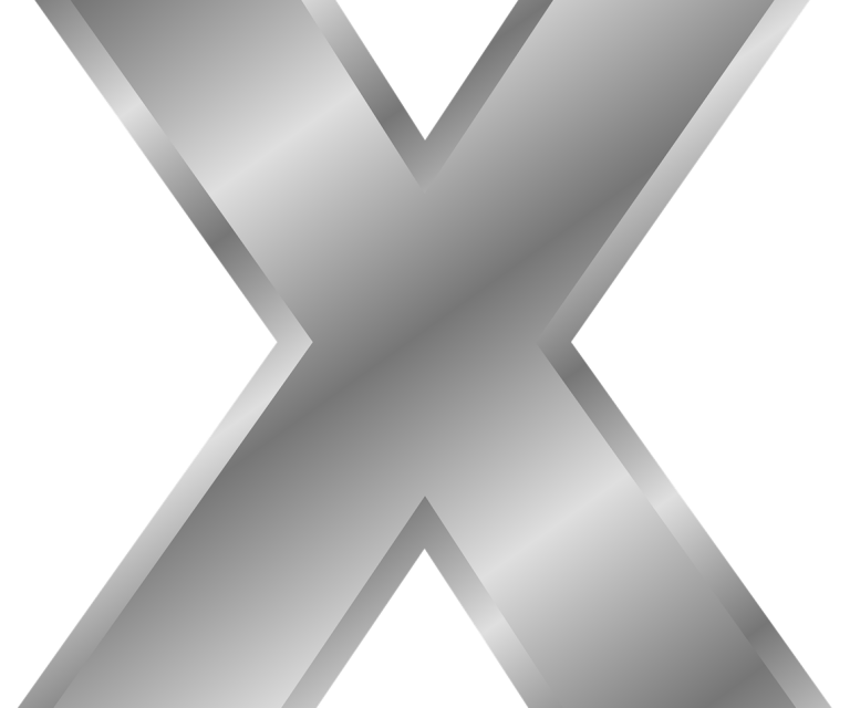 Ein X auf weißem Hintergrund